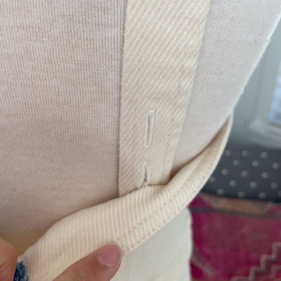 Urban Outfitters Sleeveless Corduroy Jumpsuit Medium Wide Leg Ivory - Picture 9 of 12